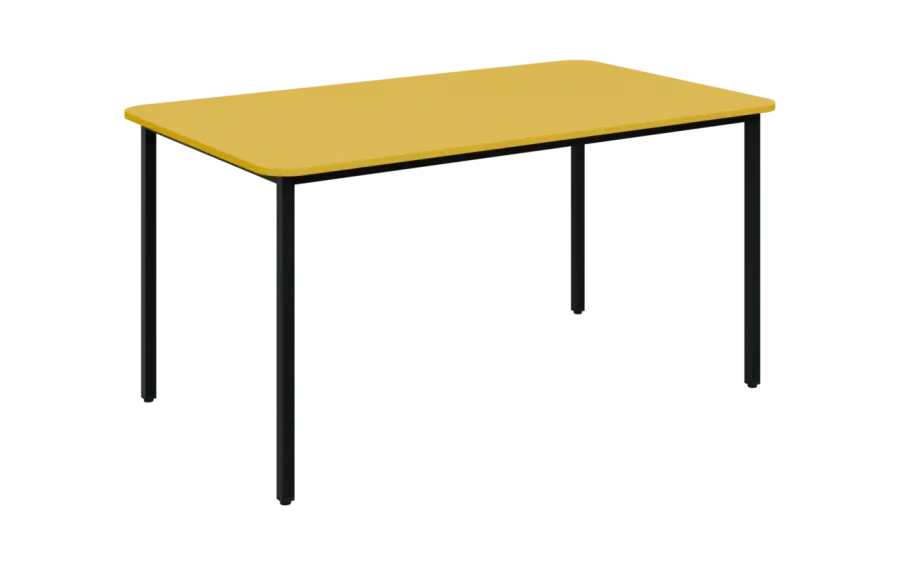 JSBR 150N Jídelní stůl 1500 x 900 mm, deska žlutá odio / podnož černá